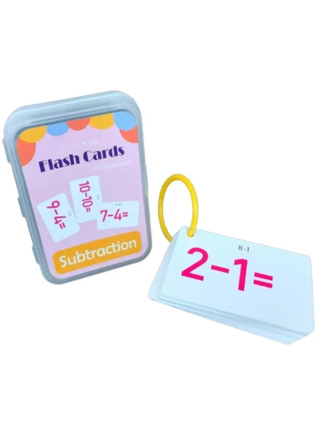 4 Sets Educational Flashcards Pocket Card Preschool Teaching Cards for kids, Mathematics