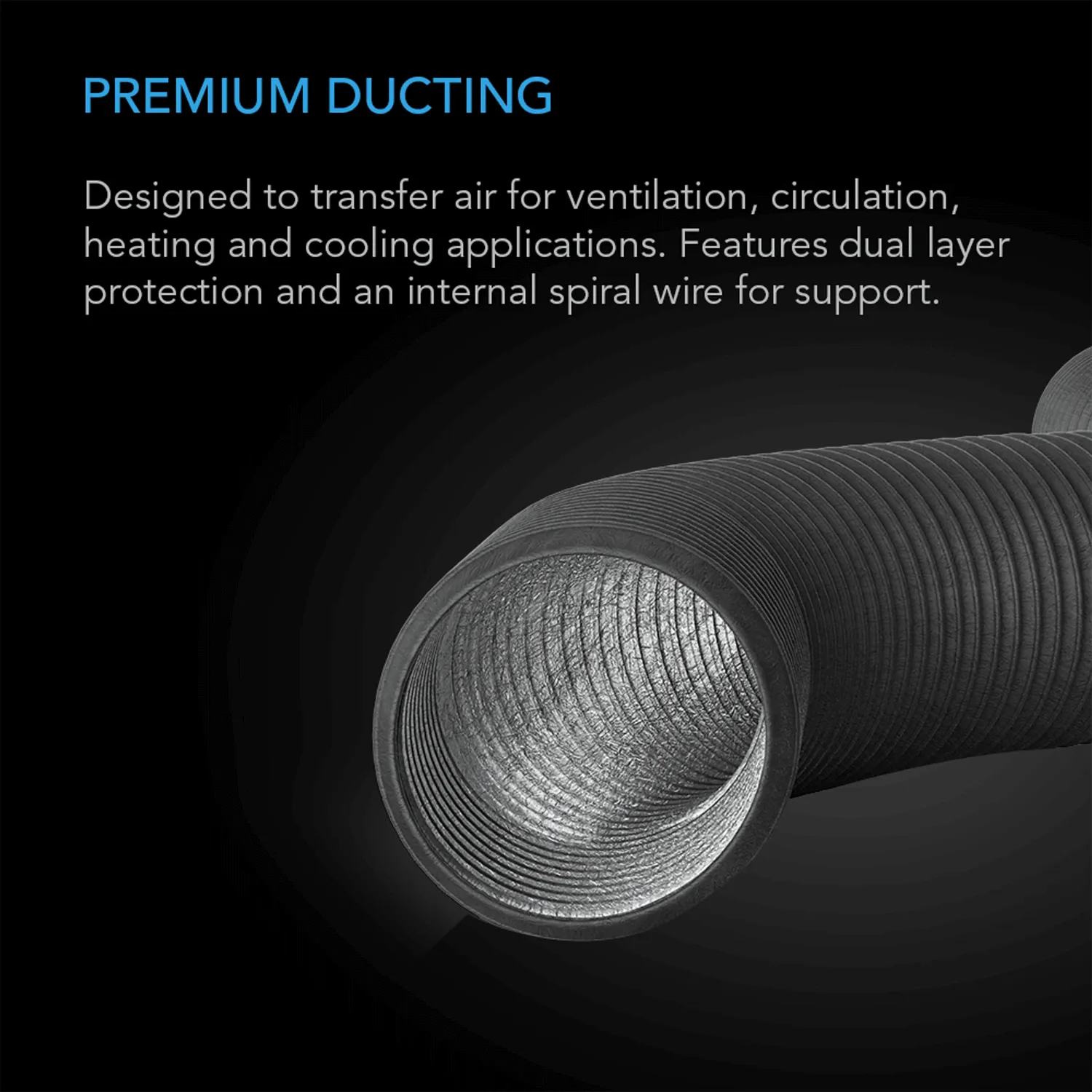 AC Infinity Flexible Four-Layer Ducting, 25-FT Long, 8-Inch