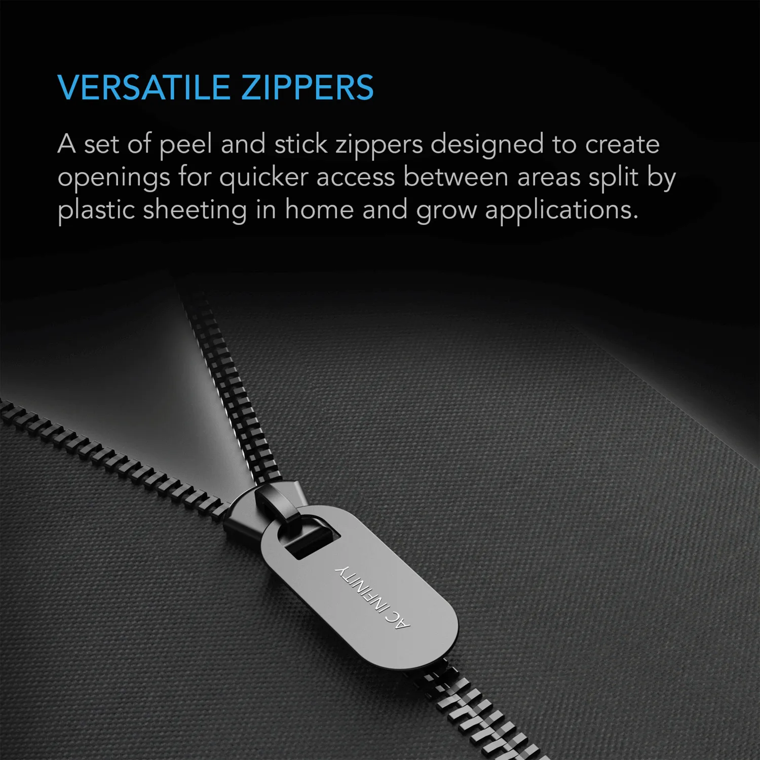 AC Infinity Peel and Stick Zipper, 7 ft. x 3 in. Double Sided, 1-Pack