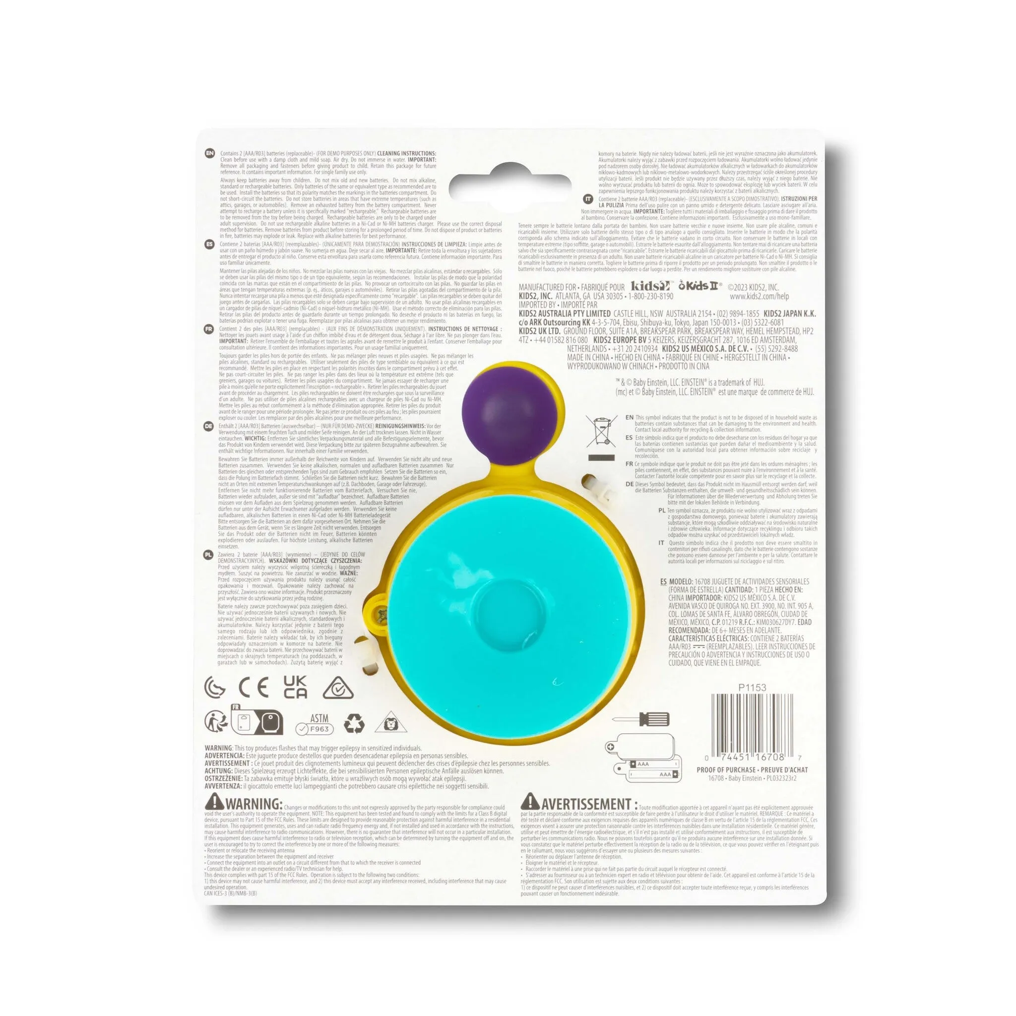 Baby Einstein - Pop Glow Starfish™ Suction Cup Toy