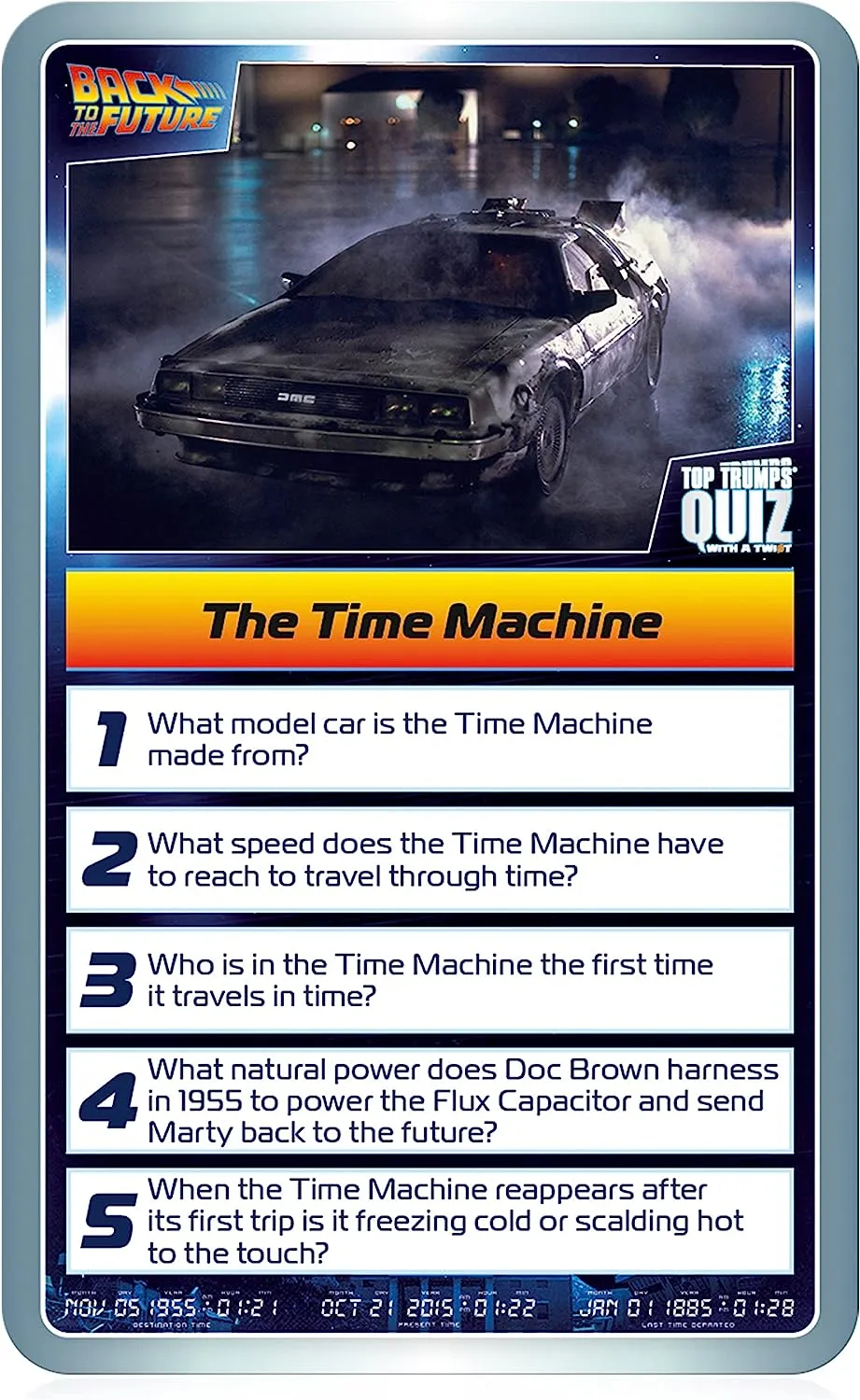 Back to the Future Top Trumps Quiz Card Game