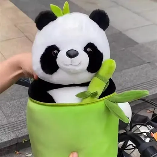 Bamboo Panda Stuffed Animals Panda Bamboo Plush Toy (30 CM) Bamboo Tube Panda Pillow Stuffed Panda Bear Plushies Panda Doll Gifts for Boys Girls,Green Panda Bamboo Toy