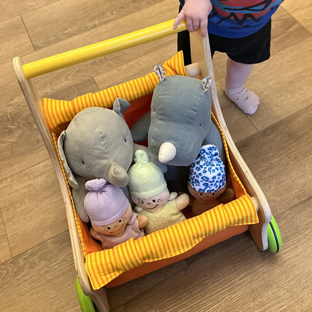 Beginner's Wooden Push Buggy with Safe Storage for Ages 12 Months 