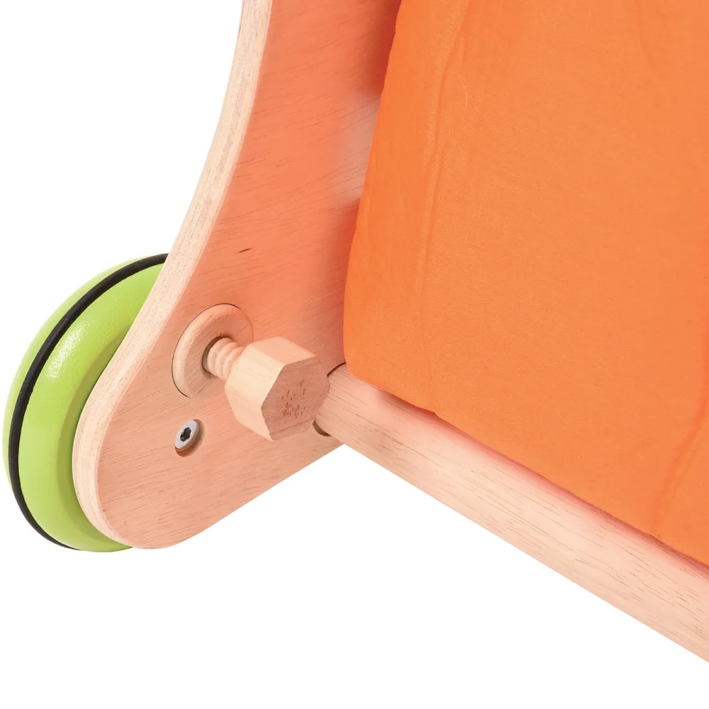 Beginner's Wooden Push Buggy with Safe Storage for Ages 12 Months 