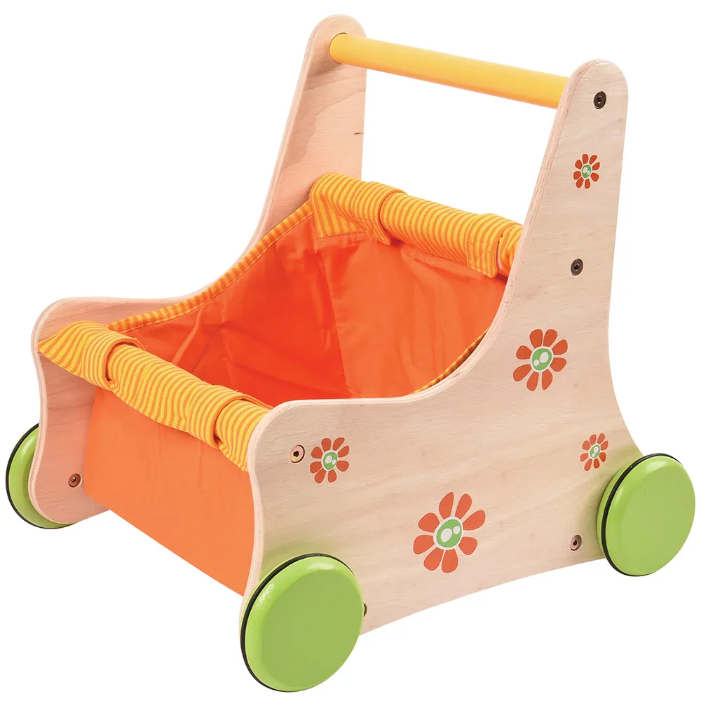 Beginner's Wooden Push Buggy with Safe Storage for Ages 12 Months 