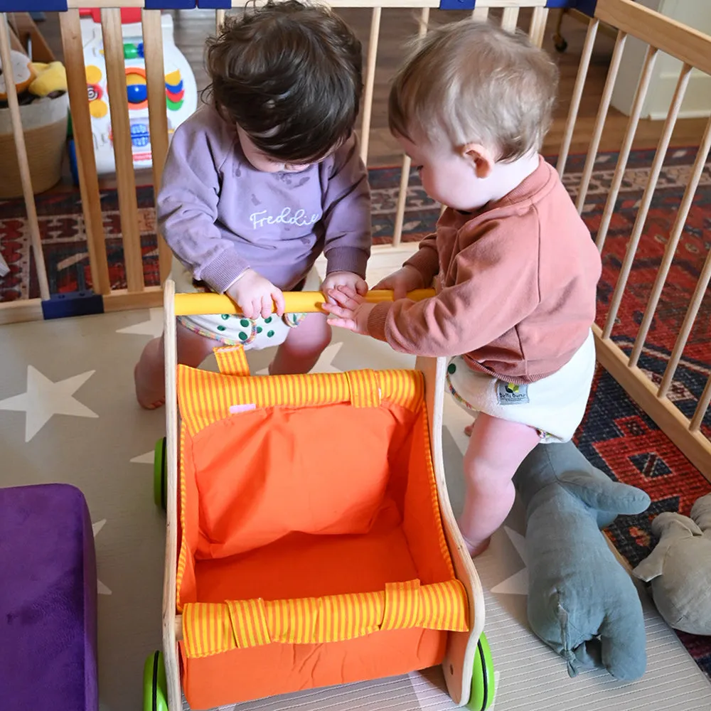 Beginner's Wooden Push Buggy with Safe Storage for Ages 12 Months 