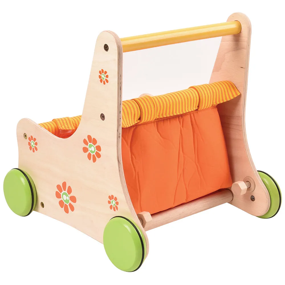 Beginner's Wooden Push Buggy with Safe Storage for Ages 12 Months 