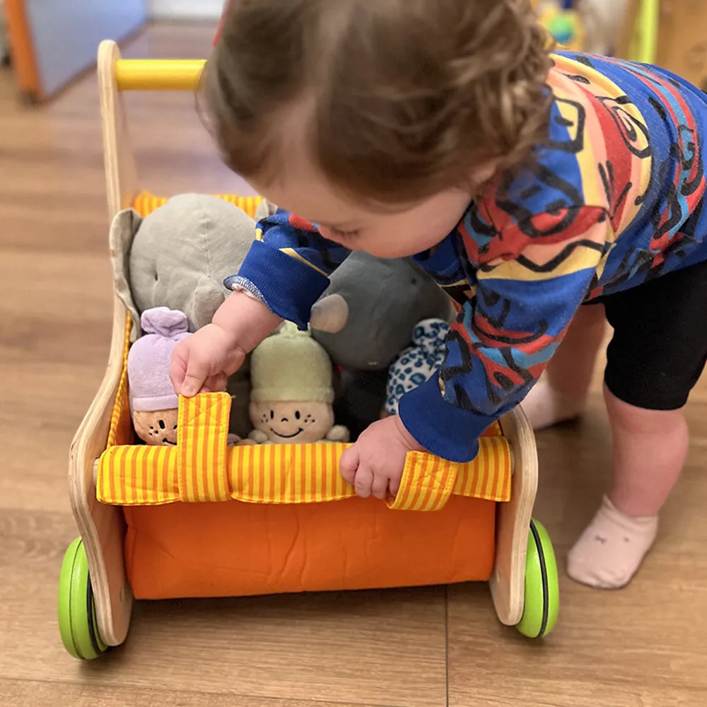 Beginner's Wooden Push Buggy with Safe Storage for Ages 12 Months 