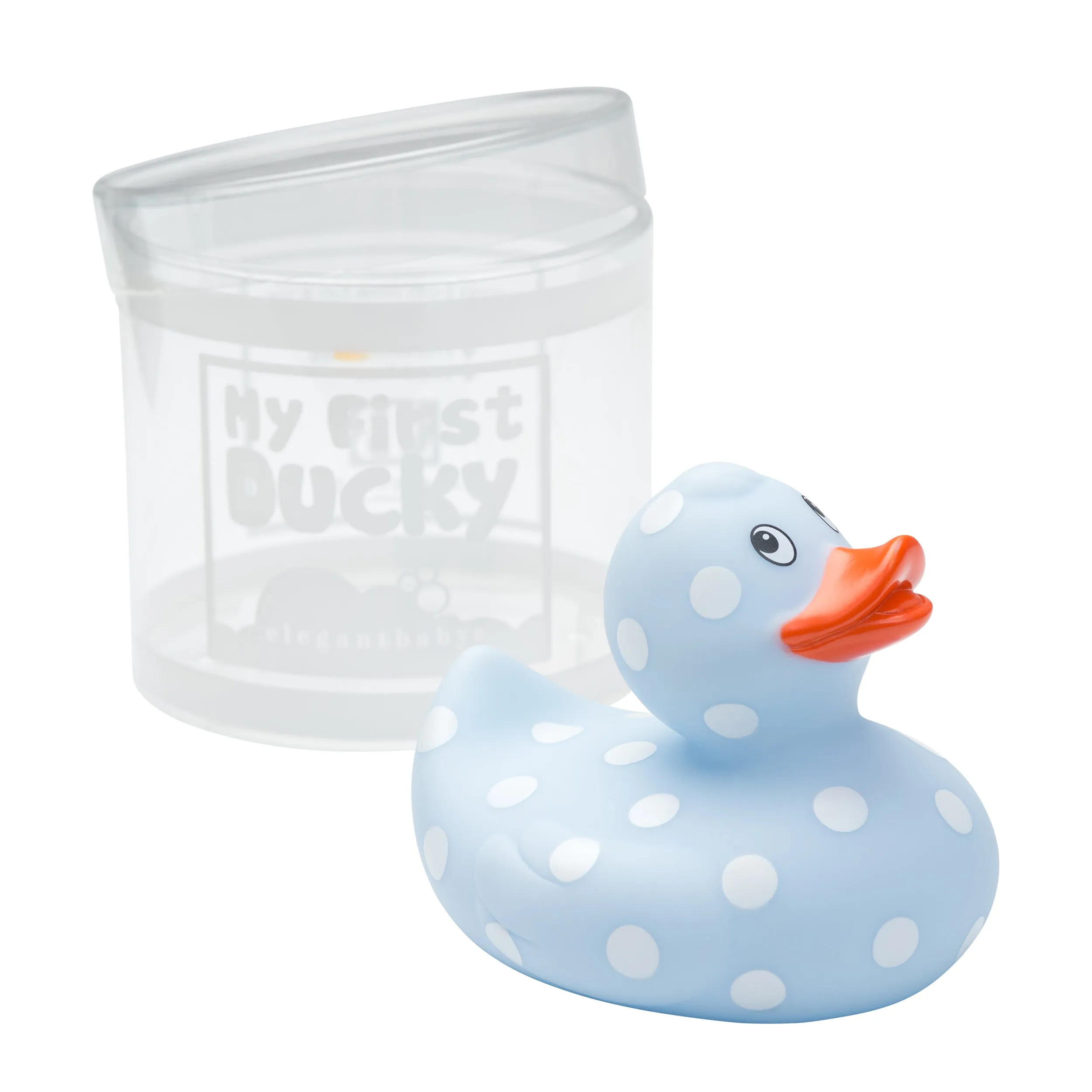 Blue Polka Dot Rubber Duckie
