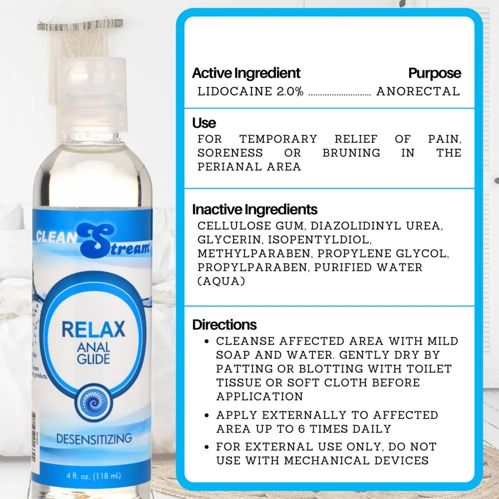 CleanStream Relax Desensitizing Anal Lube, 4 oz.