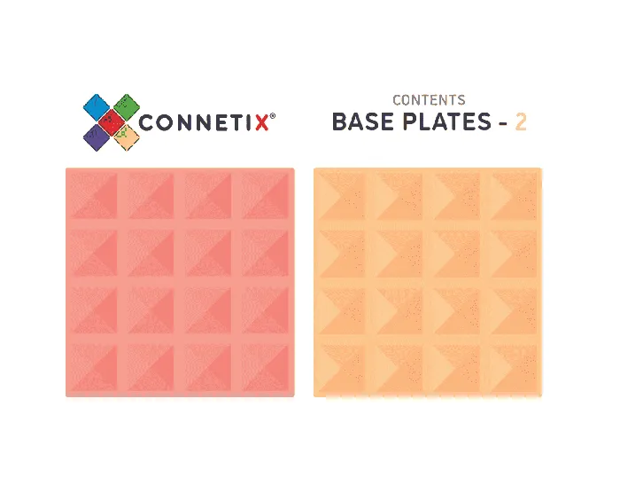 Connetix ''2 Piece Base Plate, EU'' Lemon / Peach