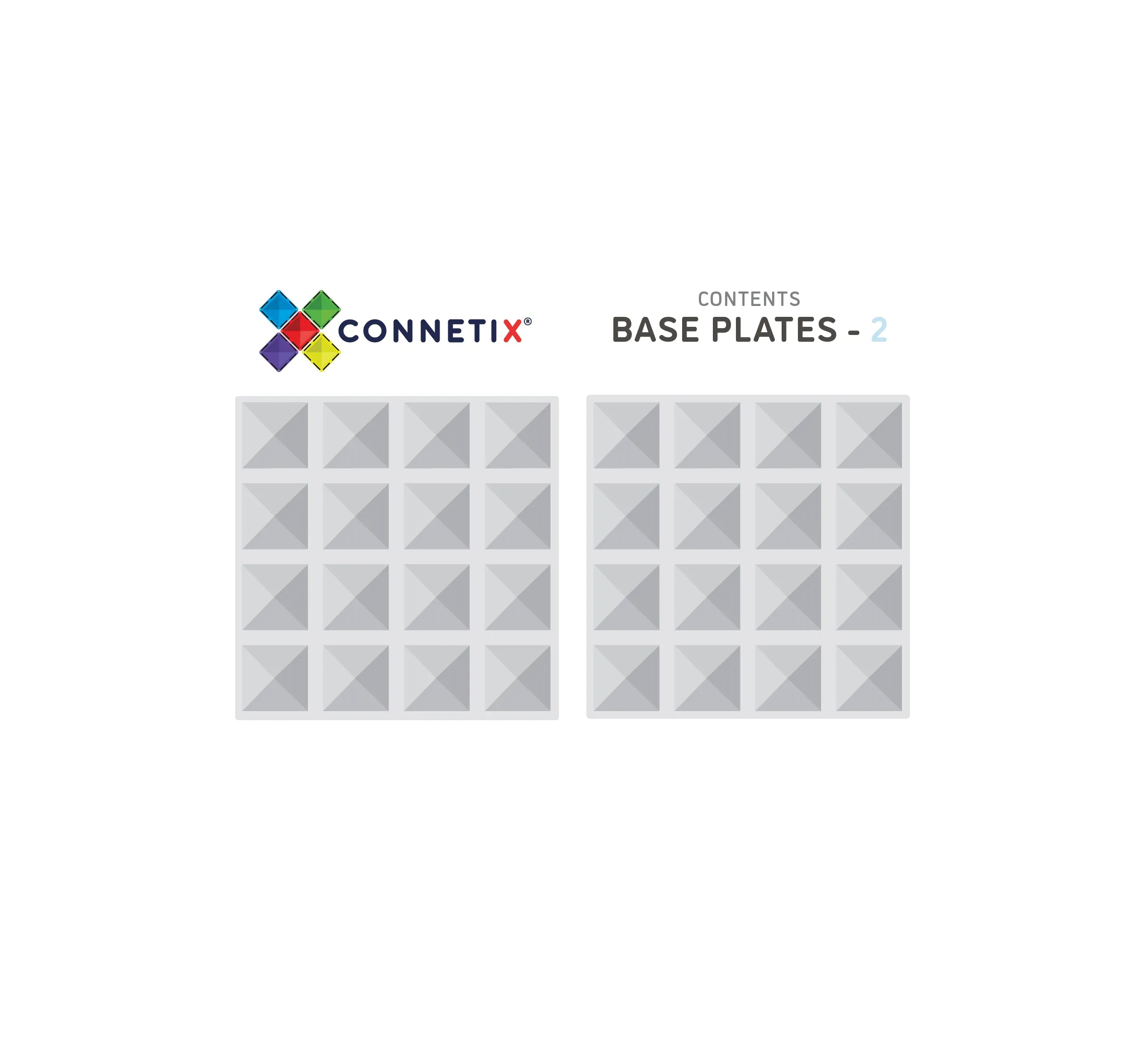 Connetix Tiles - 2 Piece Base Plate Pack - Clear