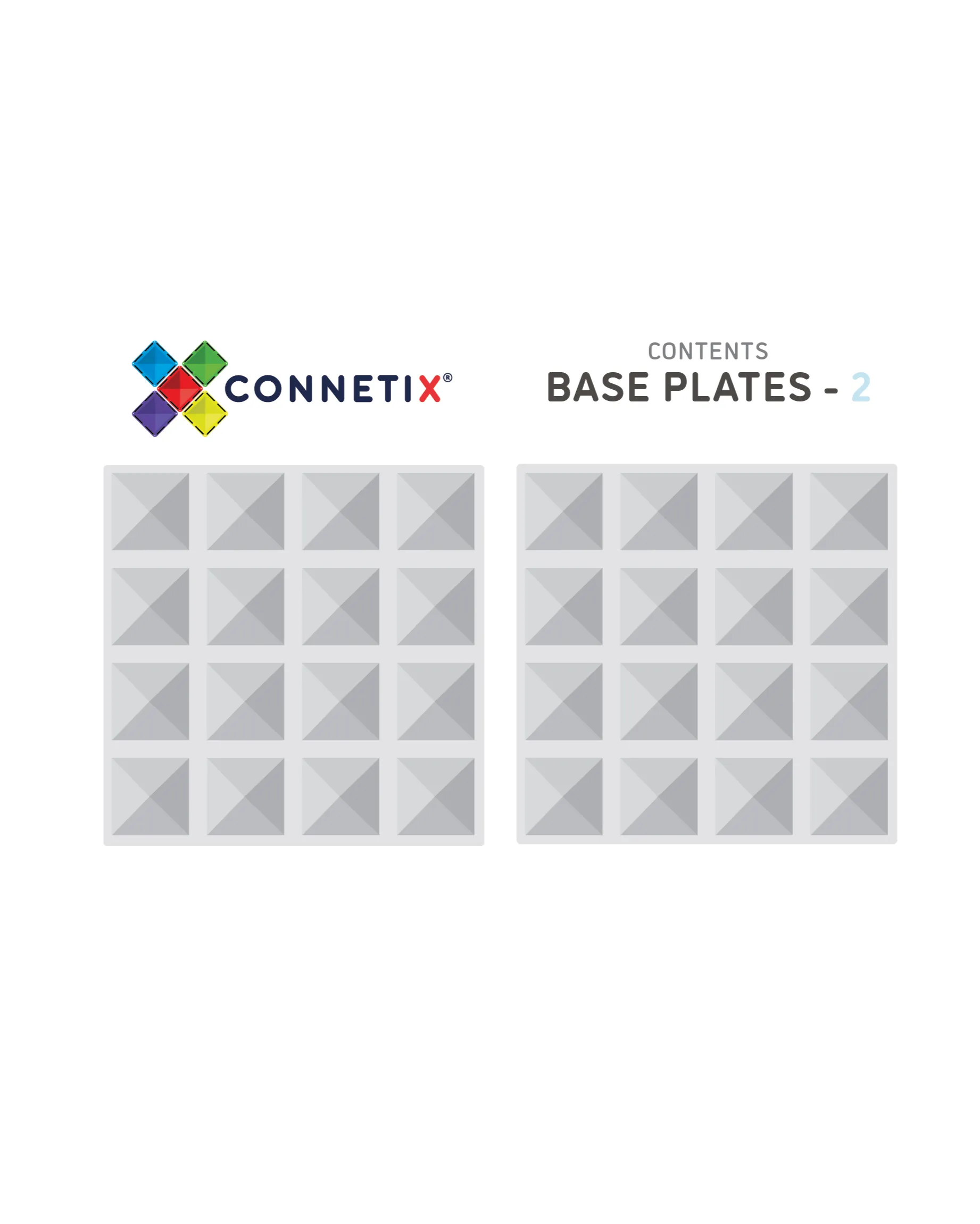 Connetix Tiles CLEAR 2 Piece Base Plate Pack