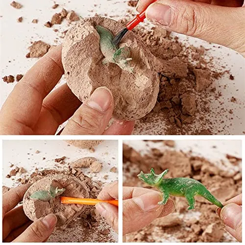Dino Eggs Dig Kit, 12 Pack Dinosaur Eggs Excavation Science Experiments Kits for Kids 4-12, Easter Basket / Stocking Stuffers, Toys for 3  4 5 6 7 8 9 10 Year Old Boys Girl