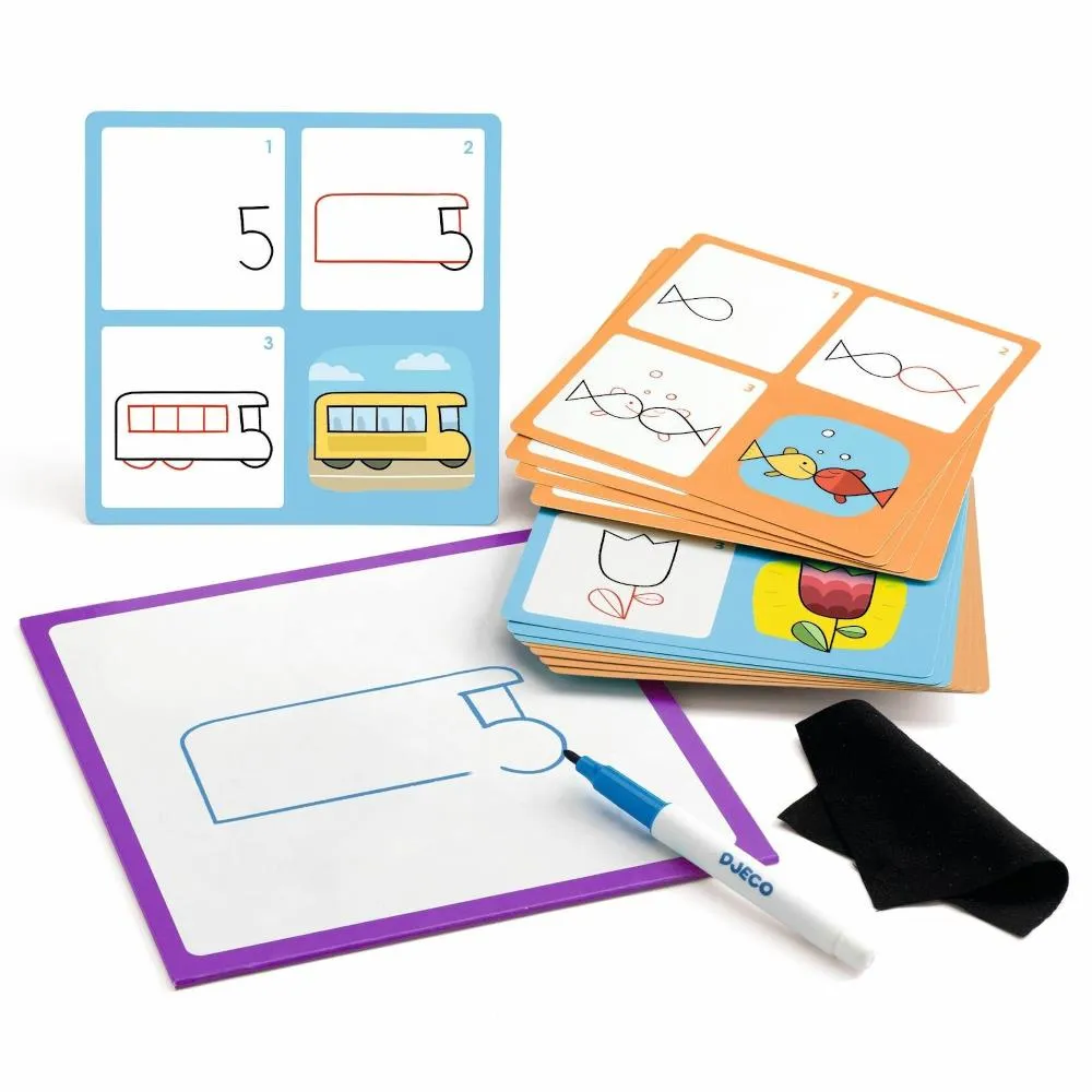 Djeco Step-by-Step Dry Erase Kit - 1,2,3 & Co