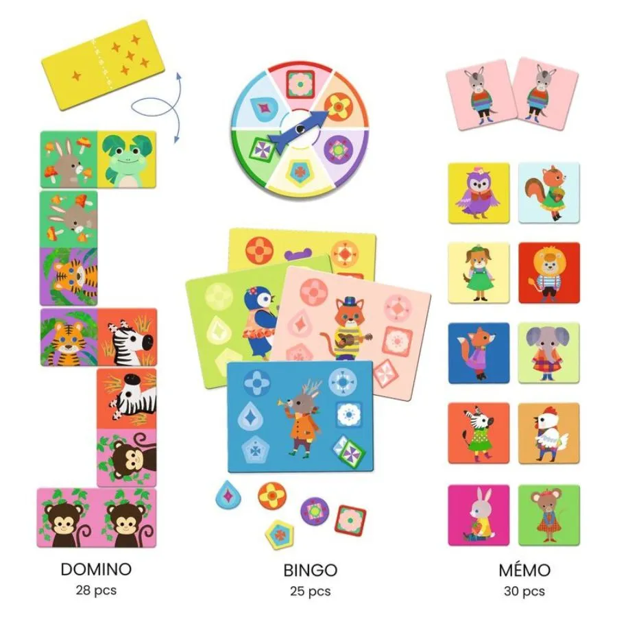 Djeco - Trio of Animal Games for Preschoolers