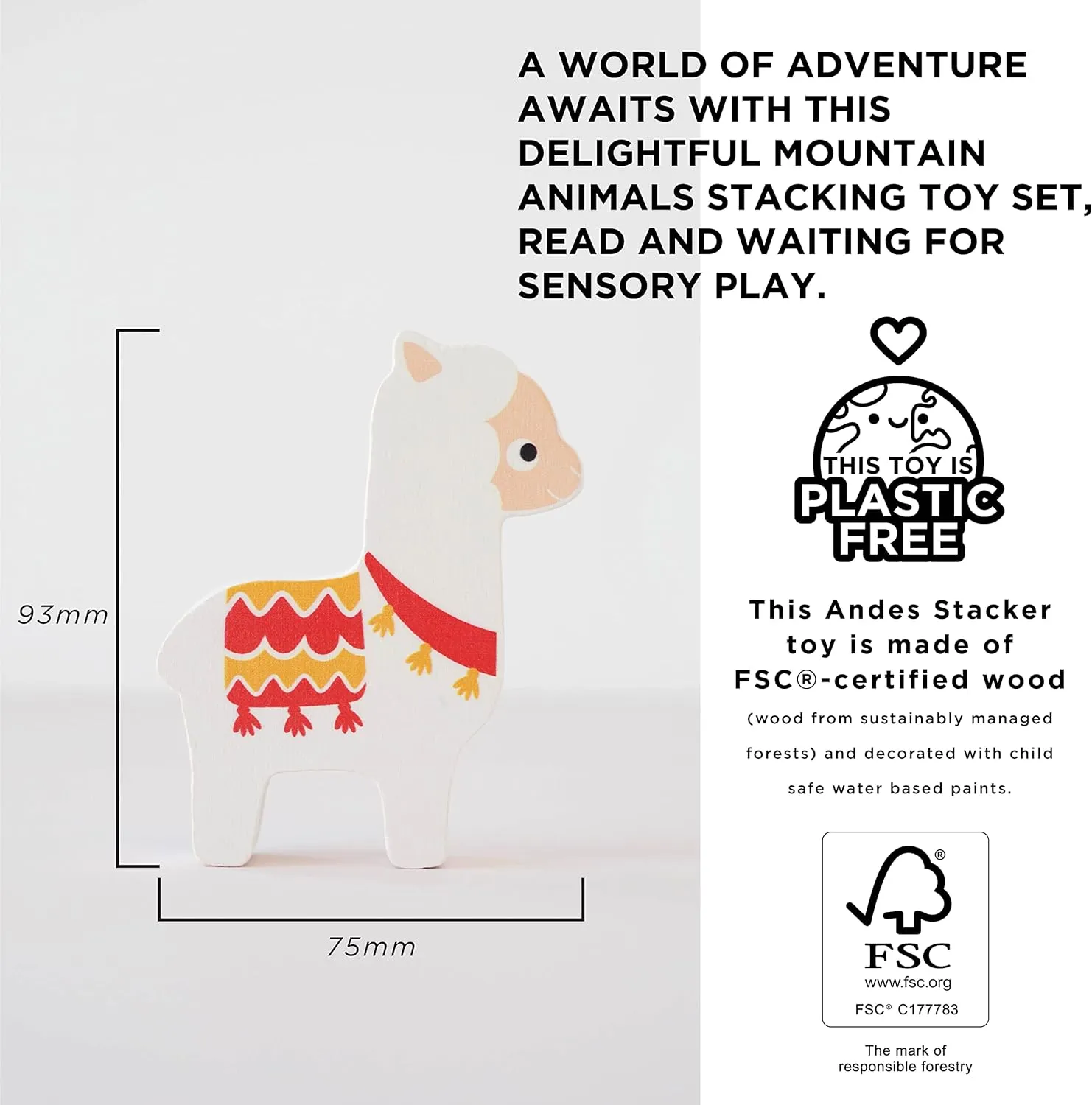 Educational Andes Wooden Animal Stacking Tower Toys And Bag  Learning Activity Toys For Toddlers Development