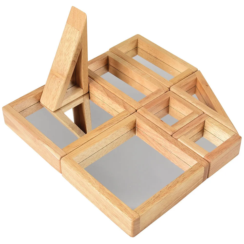 Geometric Mirrored Building Blocks | 8-Piece Hardwood Set