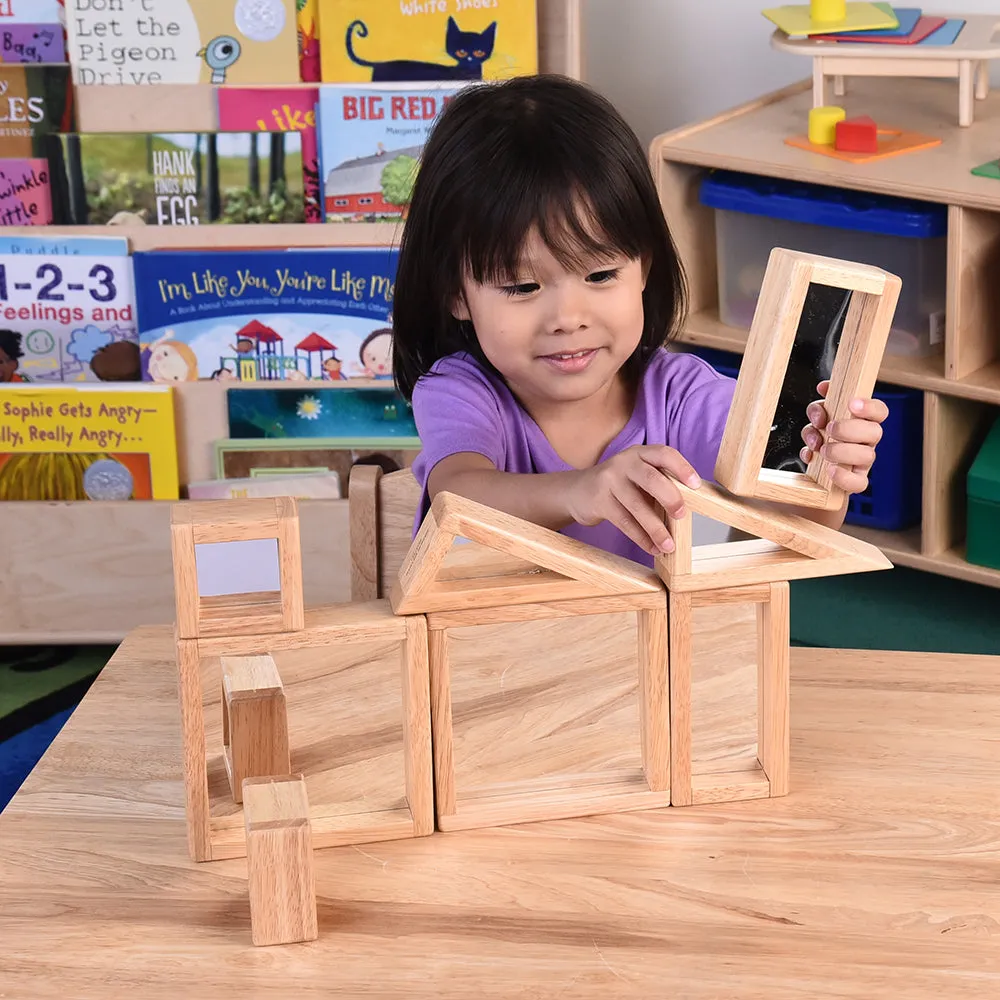 Geometric Mirrored Building Blocks | 8-Piece Hardwood Set