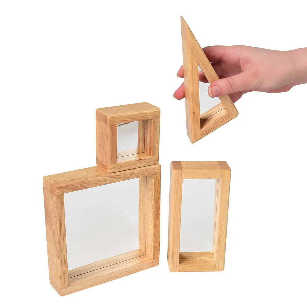 Geometric Mirrored Building Blocks | 8-Piece Hardwood Set