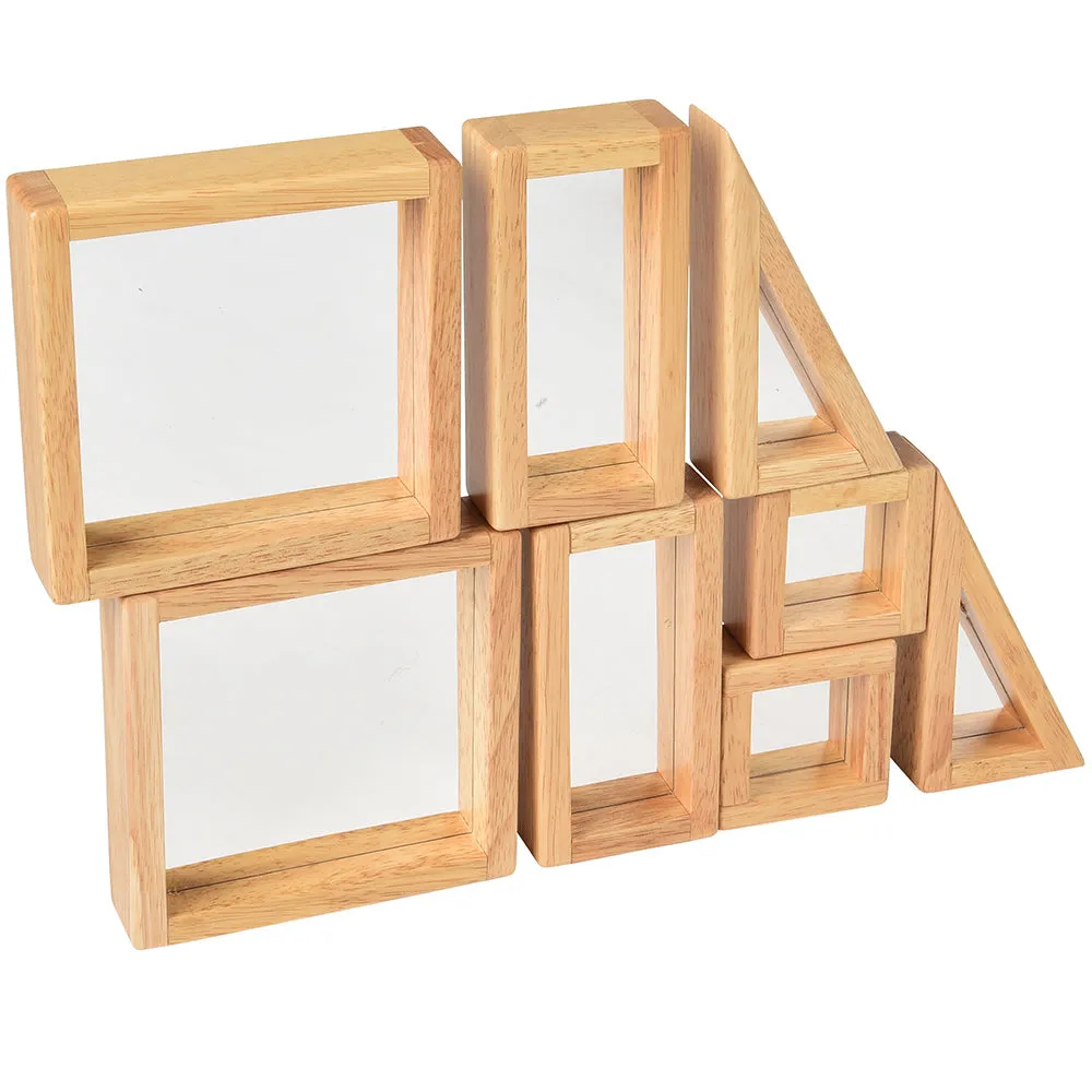 Geometric Mirrored Building Blocks | 8-Piece Hardwood Set
