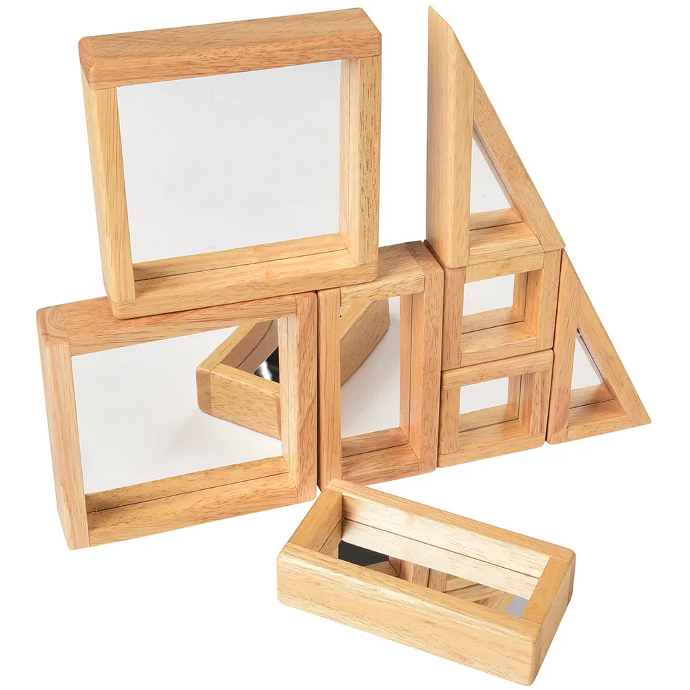 Geometric Mirrored Building Blocks | 8-Piece Hardwood Set