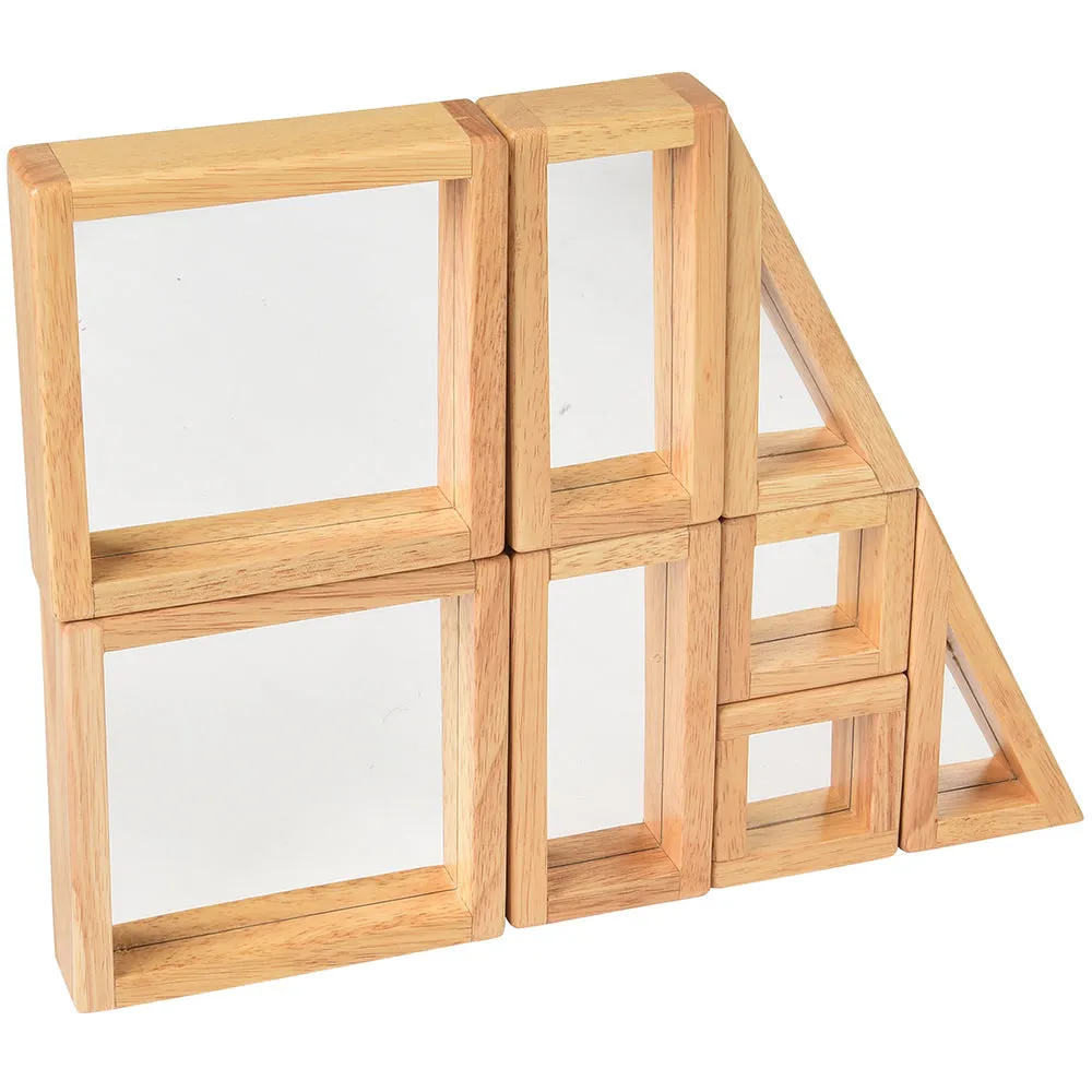 Geometric Mirrored Building Blocks | 8-Piece Hardwood Set