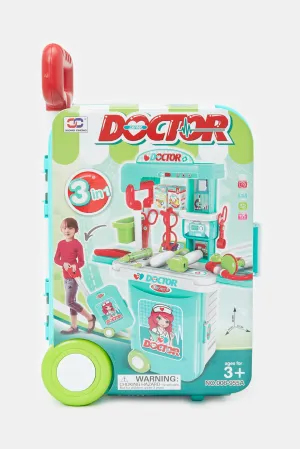 Girls Blue And Red 3 In 1 Doctor Play Set