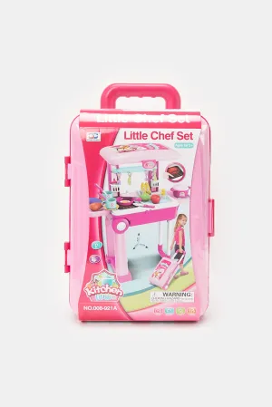 Girls Pink Kitchen Play Set