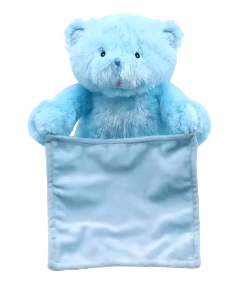 Interactive Peekaboo Blue Teddy Bear