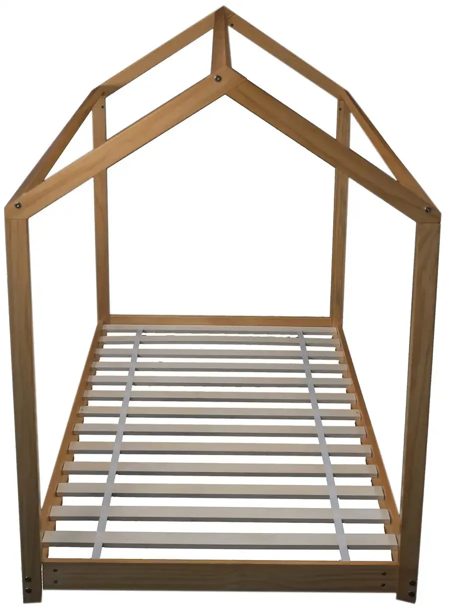 Kapai Pluto 2 Wooden Toddler House Bed - Natural