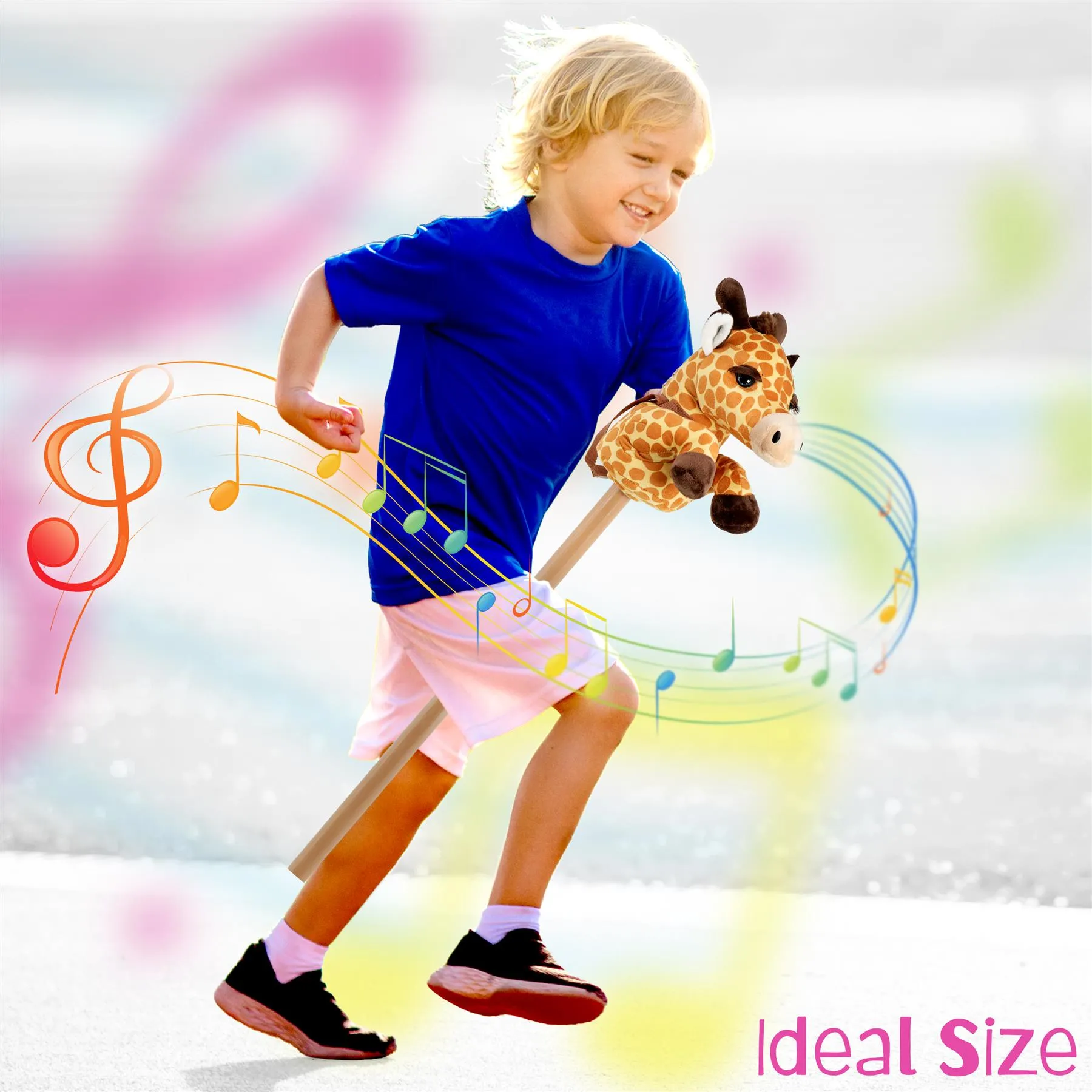 Kids Hobby Horse Toy Giraffe with Sounds