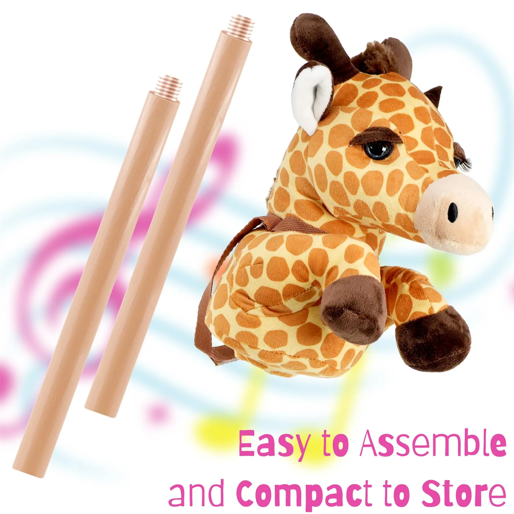 Kids Hobby Horse Toy Giraffe with Sounds