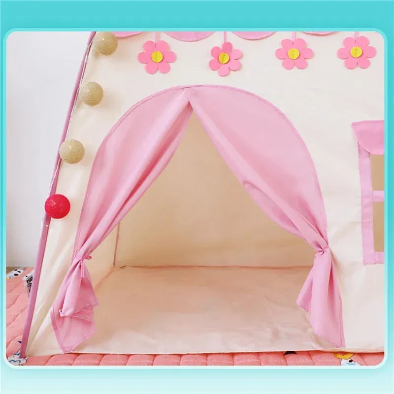 Kids Pink Play House Tent Teepee Tent Enfant