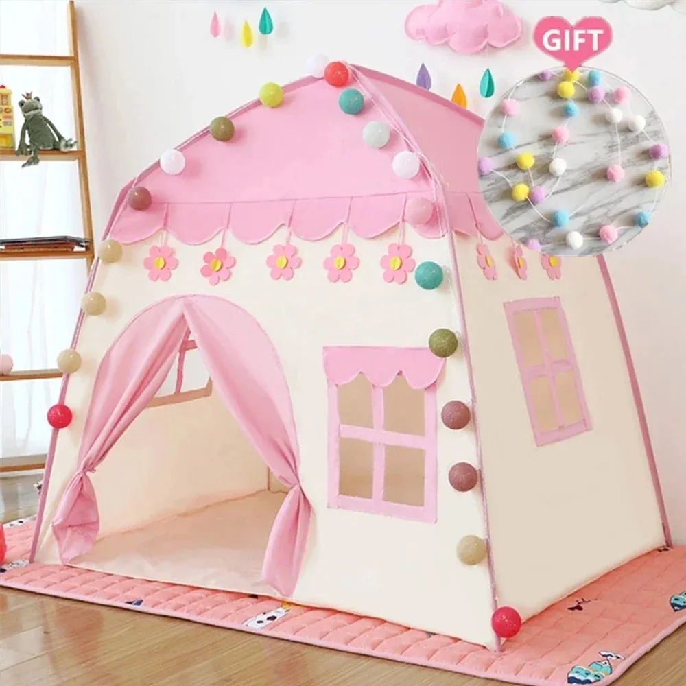 Kids Pink Play House Tent Teepee Tent Enfant