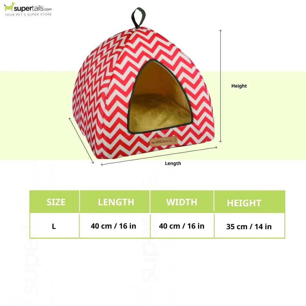 M Pets Tasmania Tipi Bed for Cats (Red)