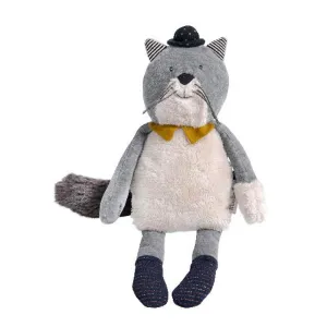 Moulin Roty les moustaches Fernand grey cat soft toy