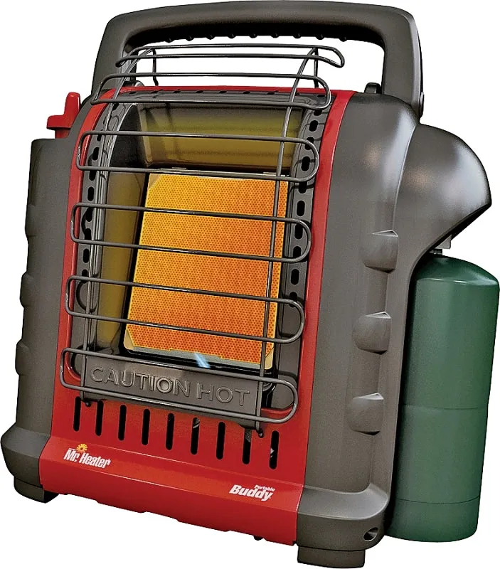 Mr. Heater F232000 Portable Buddy Heater, 9 in W, 15 in H, 4000, 9000 Btu Heating, Propane, Gray/Red :EA: QUANTITY: 1