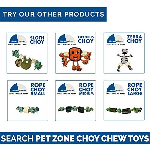 Pet Zone Choy All Natural Rope and Water Buffalo Bone Dog Chew Dog Toys (Eco-Friendly Interactive Dog Toys, Dog Chew Toy, Dog Bone, Dog Rope Toy, and Dog Tug Toy) Sloth Choy