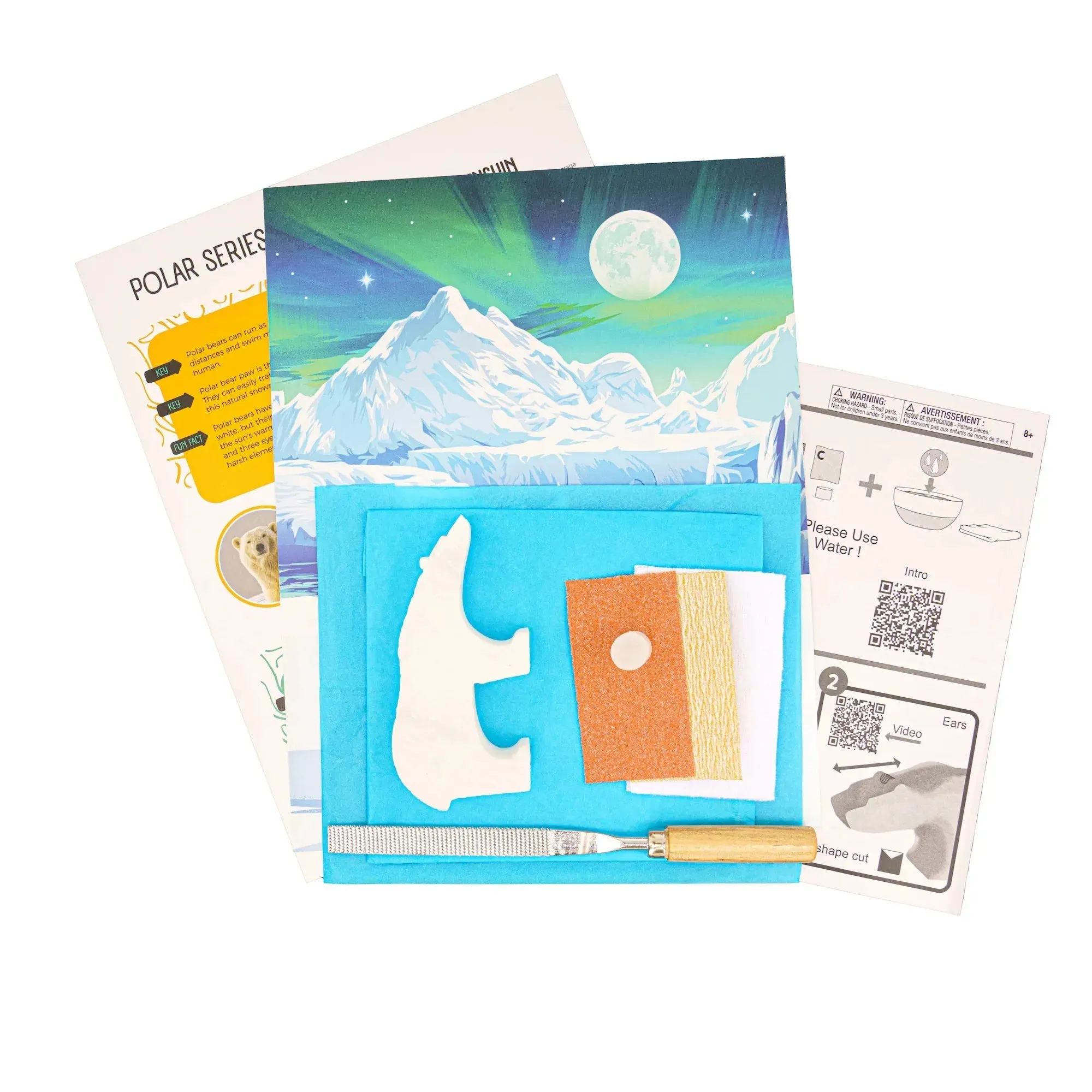 Polar Bear Alabaster Carving Kit