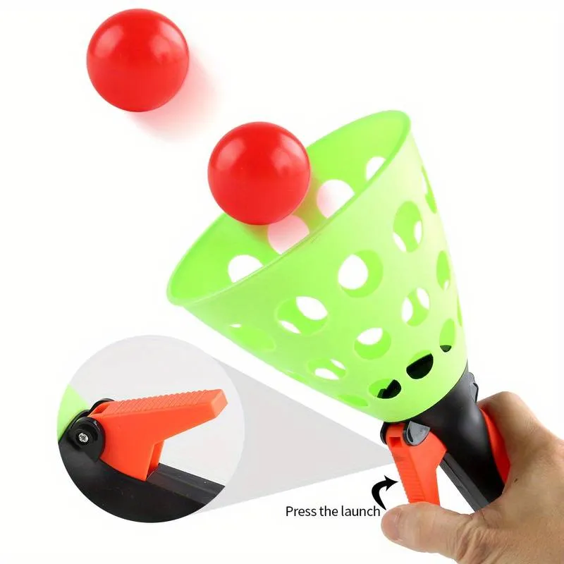 Pop N Catch / Launch and Catch the Ball Perfect for Backyard, Beach, Tailgate | Fun for Kids and Adults (Multicolor)