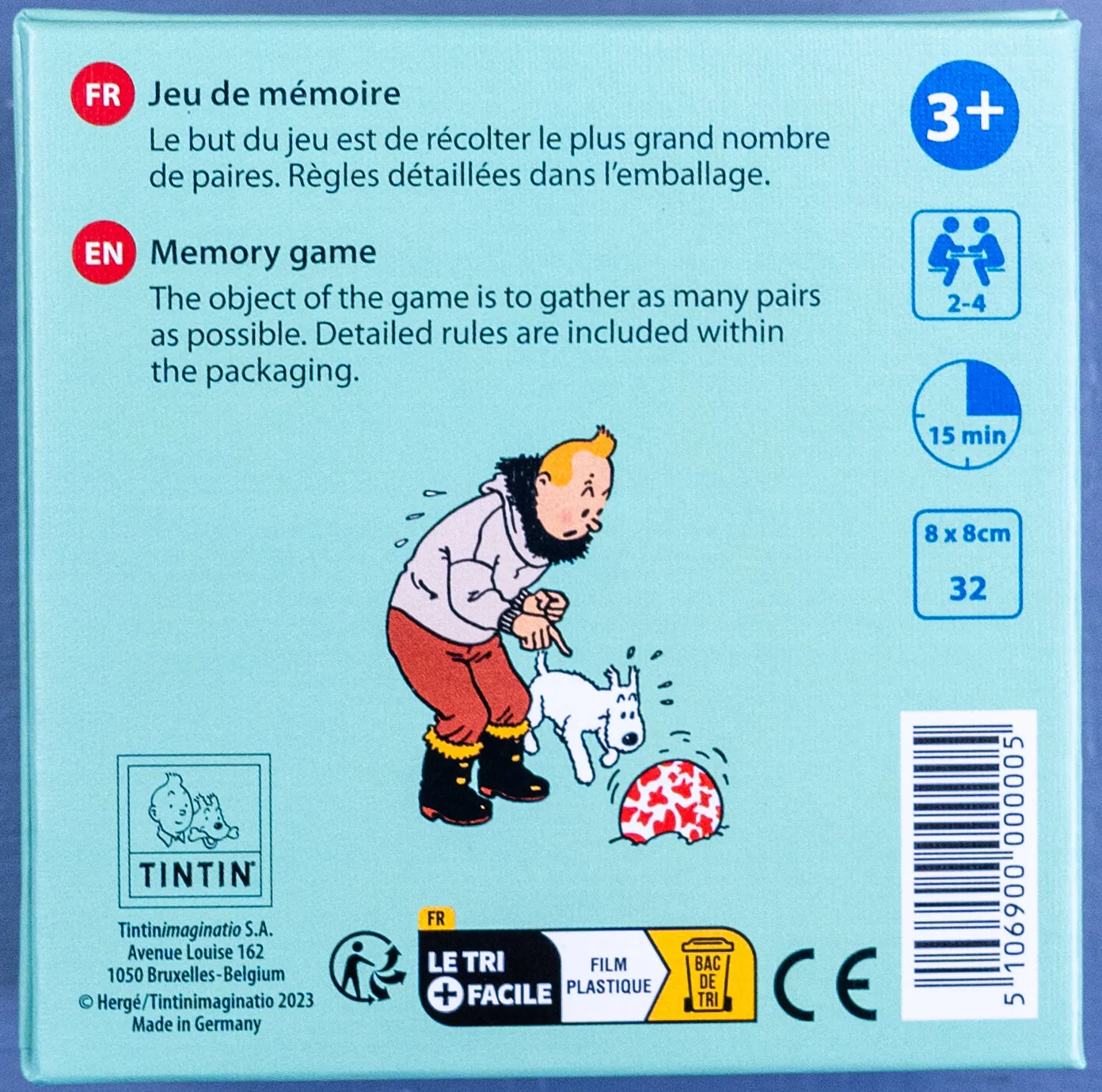 Tintin Moulinsart Memory Game Playing Cards: Actions Cards