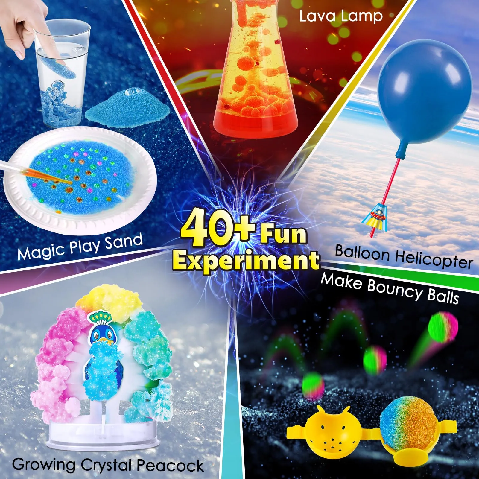 UNGLINGA 40  Experiments Science Kit for Kids, Chemistry Set, Educational Toy Gift Idea for Boys and Girls Birthday Christmas S.T.E.M Scientific Toy