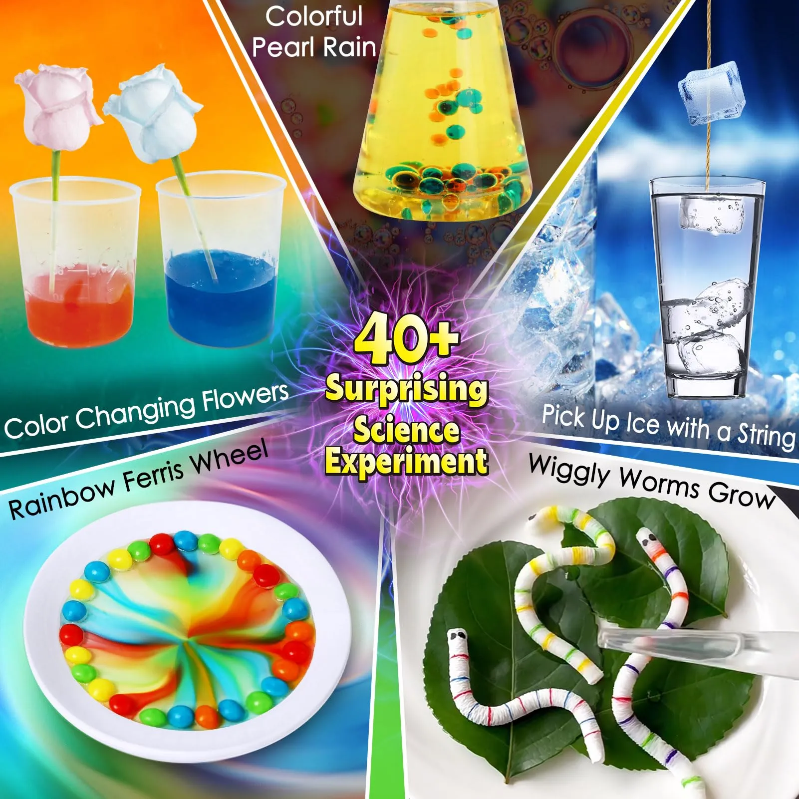 UNGLINGA 40  Experiments Science Kit for Kids, Chemistry Set, Educational Toy Gift Idea for Boys and Girls Birthday Christmas S.T.E.M Scientific Toy