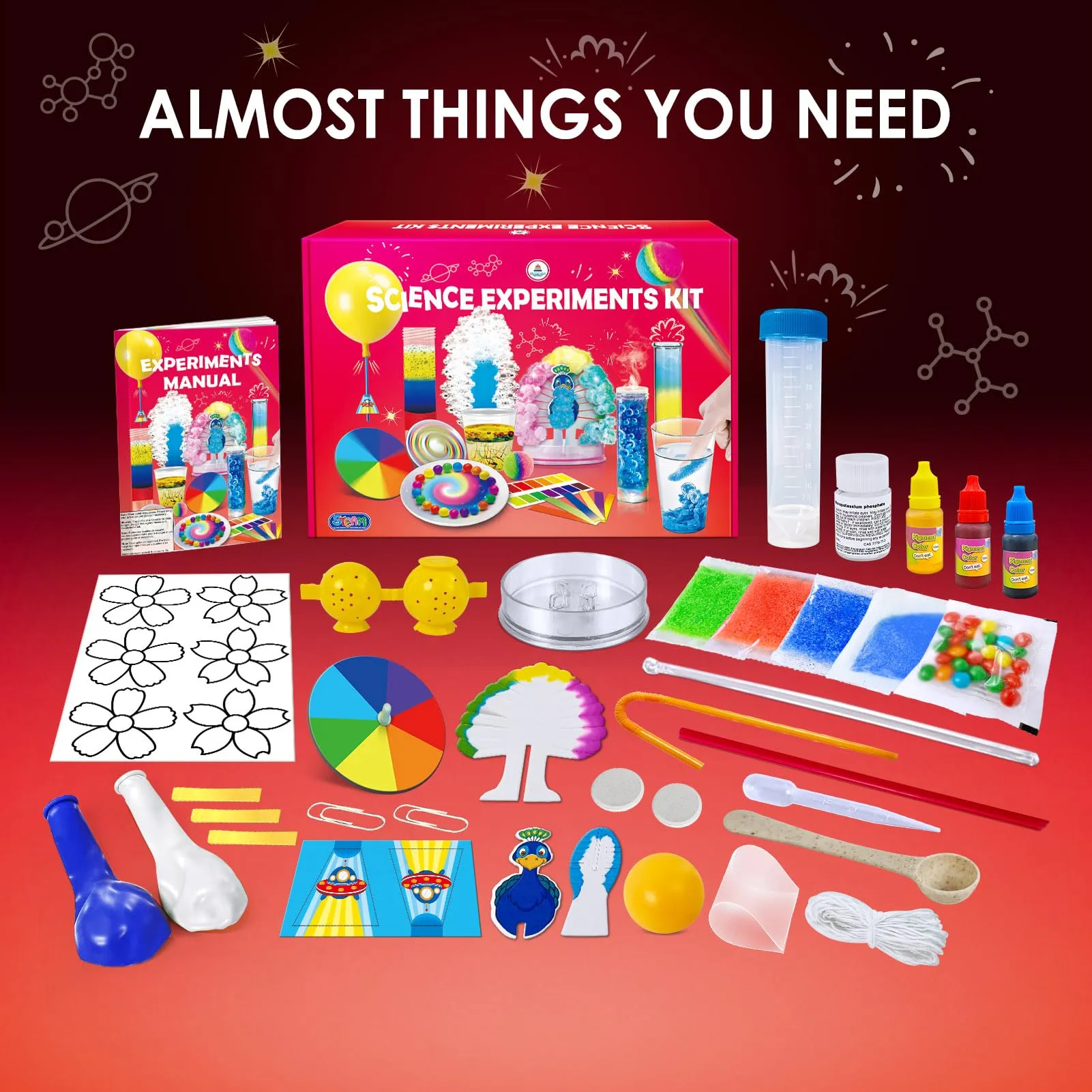 UNGLINGA 40  Experiments Science Kit for Kids, Chemistry Set, Educational Toy Gift Idea for Boys and Girls Birthday Christmas S.T.E.M Scientific Toy
